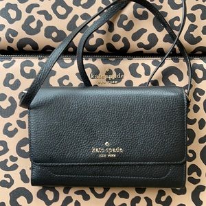 Kate Spade Pebble Leather Harlow Wallet On a String